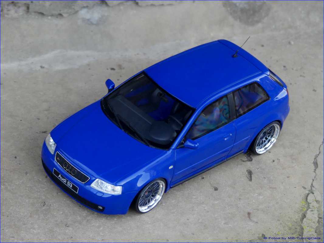 1:18 Audi S3 Typ 8L Facelift 2001-2003 NARGOBLAU + BBS LM = OVP
